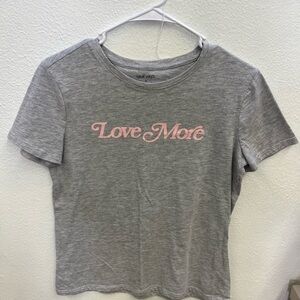 Nine West Heather Gray Tee with Pink Script